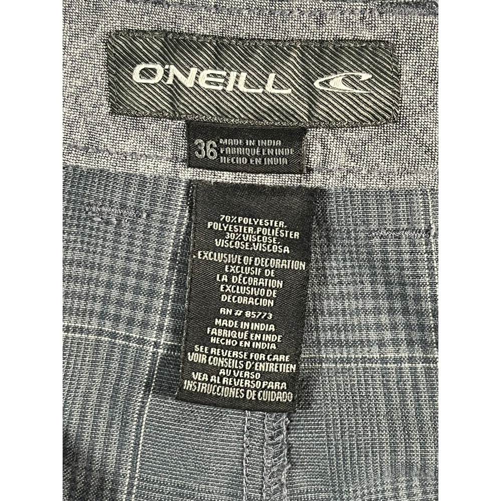 O'Neill Mens 36 Shorts Gray Plaid 9" inseam - Picture 3 of 10